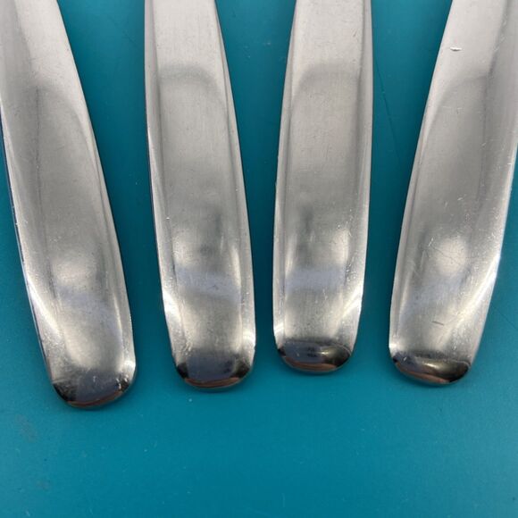 AS IS Towle Lauffer KRONOS Tea Spoons Stainless Steel Flatware Set of 4 Japan - Picture 3 of 11